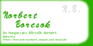 norbert borcsok business card