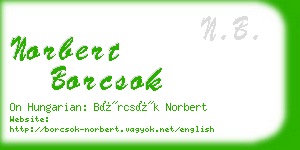 norbert borcsok business card